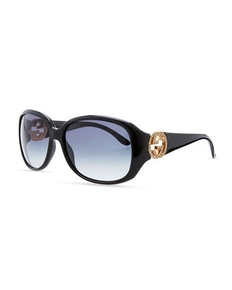 gucci crystal logo sunglasses|Gucci sunglasses flannels.